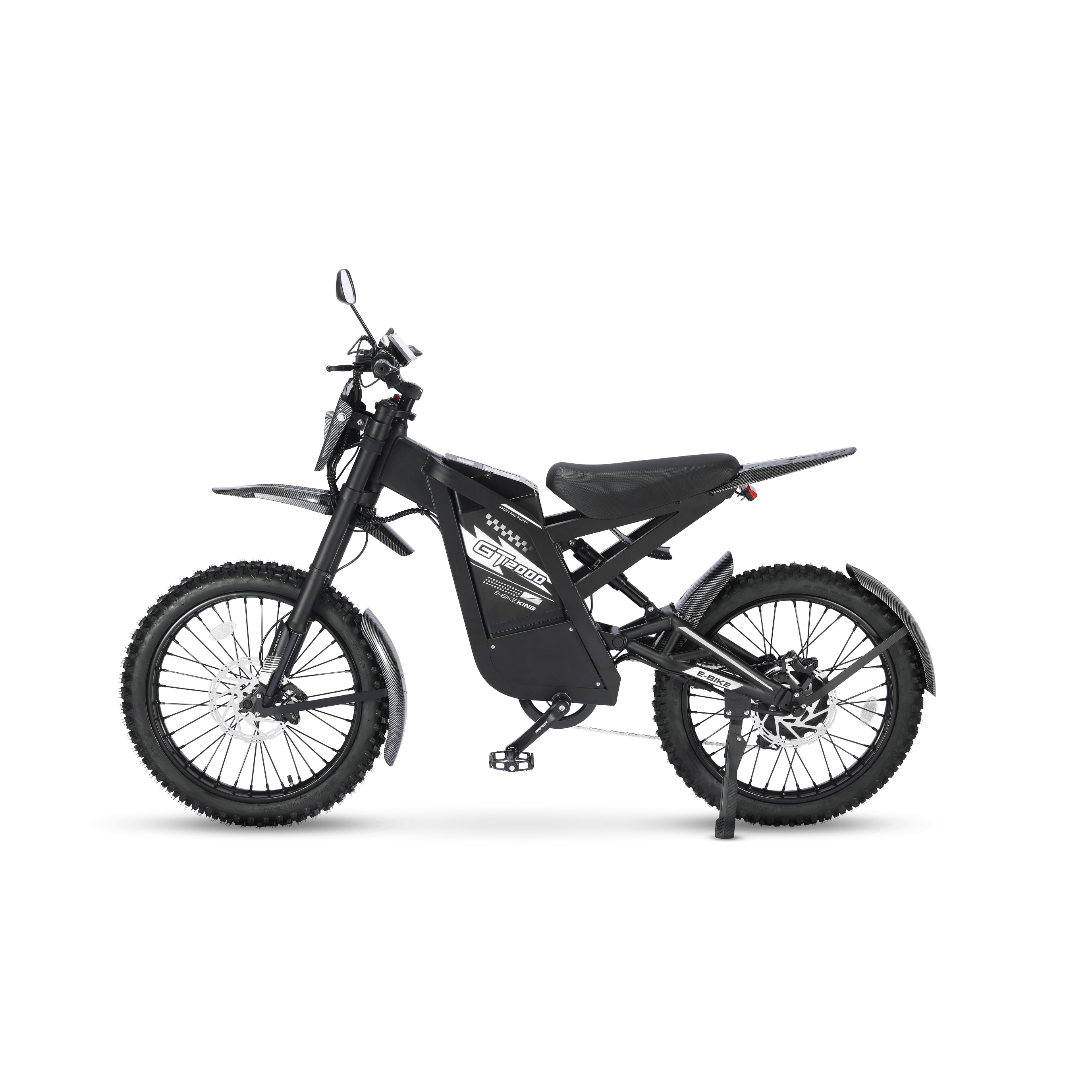 gt2000 - Ouxi Fatbike - Opvoerbaar - Electric Dirt Bike - Black - 6 Km/Pu Gashendel