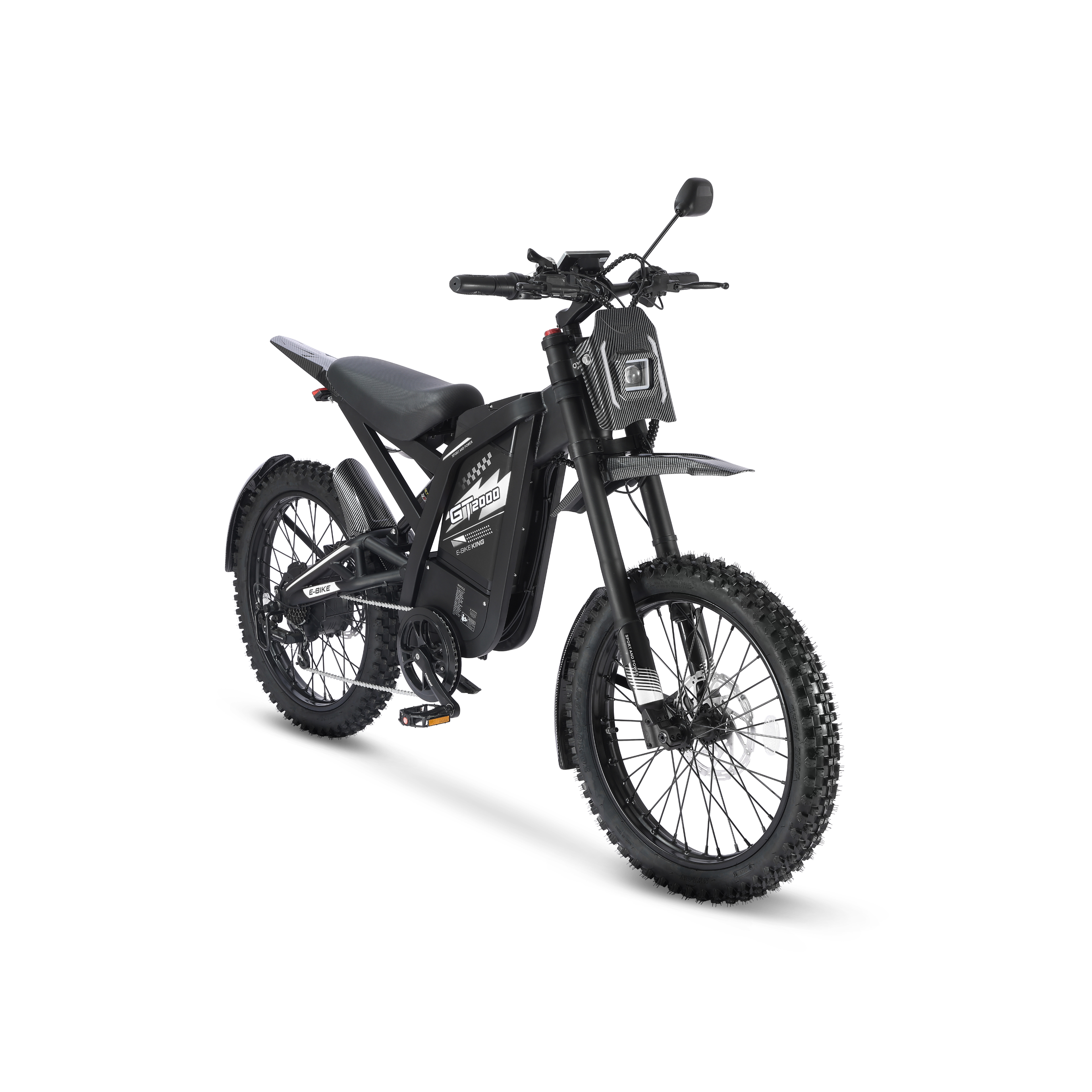 gt2000 - Ouxi Fatbike - Opvoerbaar - Electric Dirt Bike - Black - 6 Km/Pu Gashendel