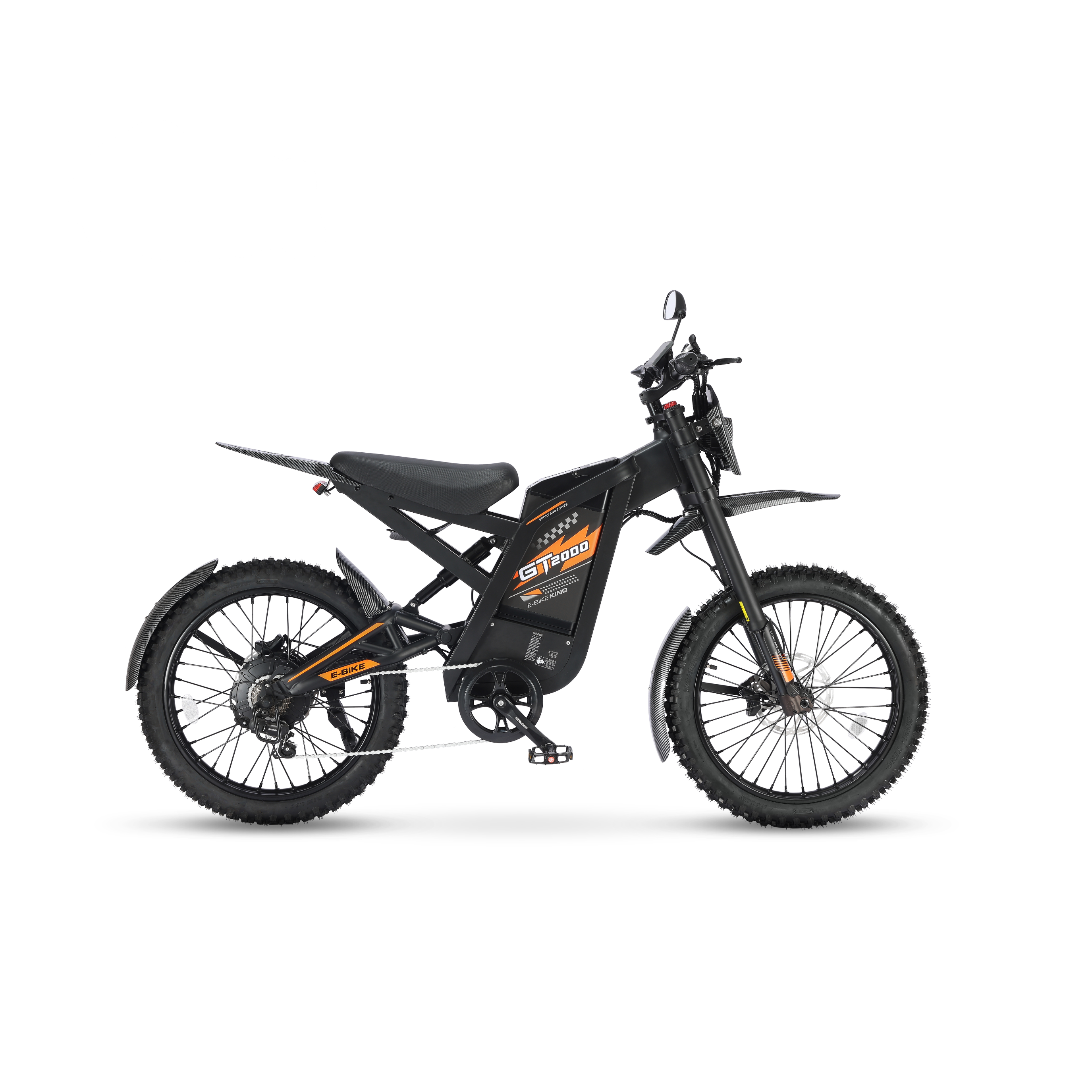 gt2000 - Ouxi Fatbike - Opvoerbaar - Electric Dirt Bike - Orange - 6 Km/Pu Gashendel