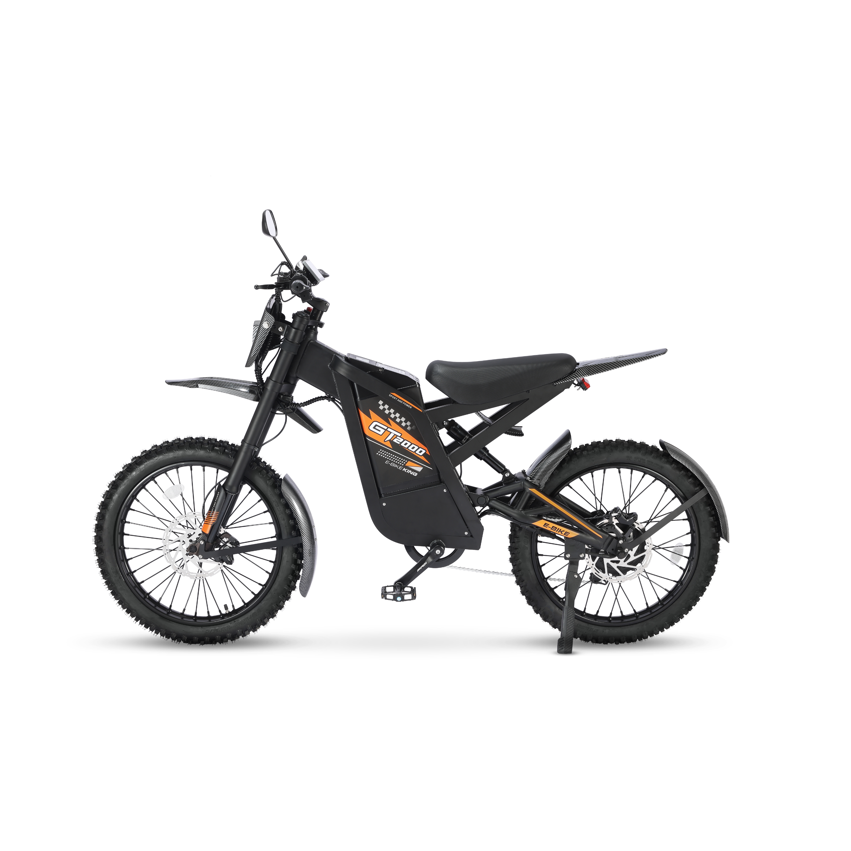 gt2000 - Ouxi Fatbike - Opvoerbaar - Electric Dirt Bike - Orange - 6 Km/Pu Gashendel