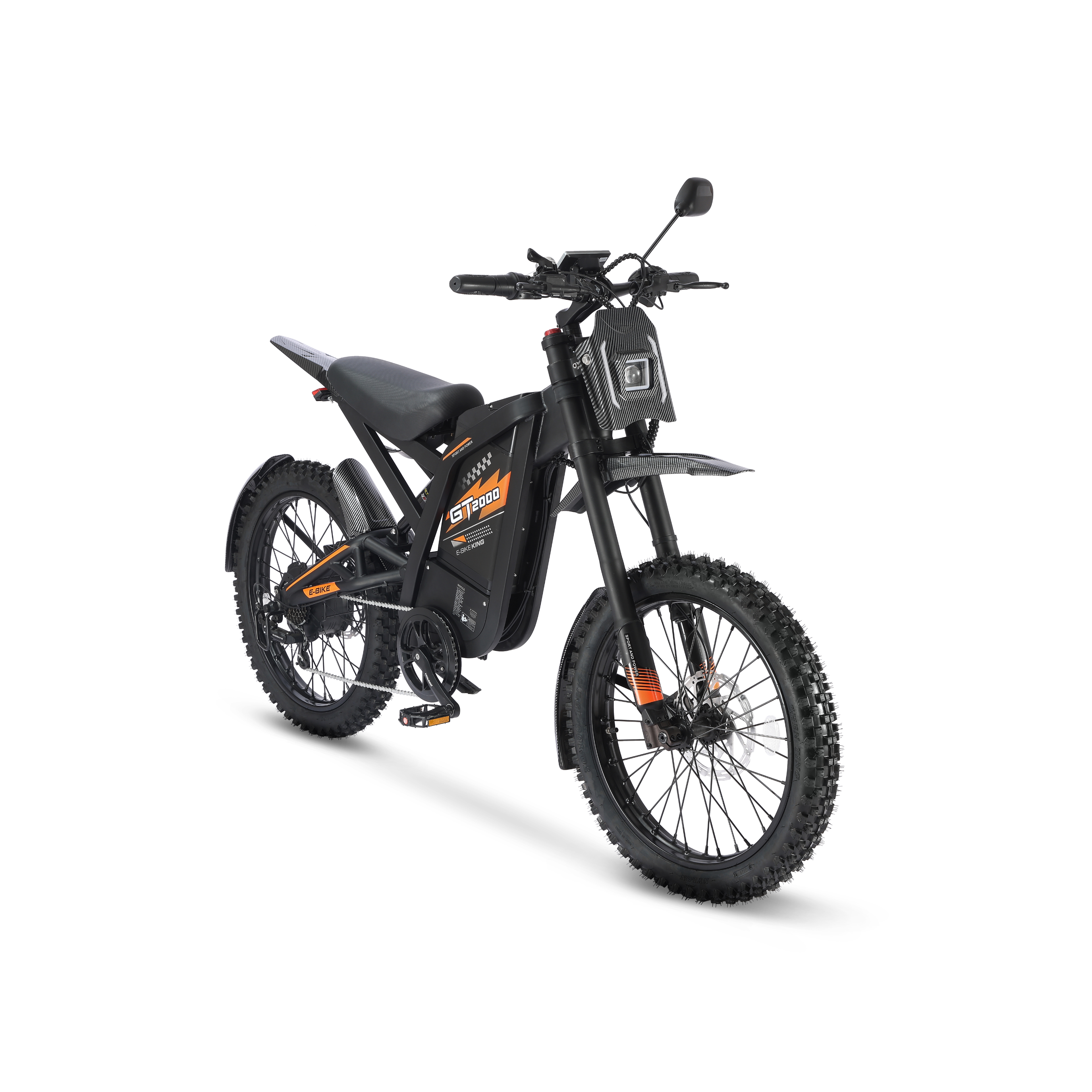 gt2000 - Ouxi Fatbike - Opvoerbaar - Electric Dirt Bike - Orange - 6 Km/Pu Gashendel