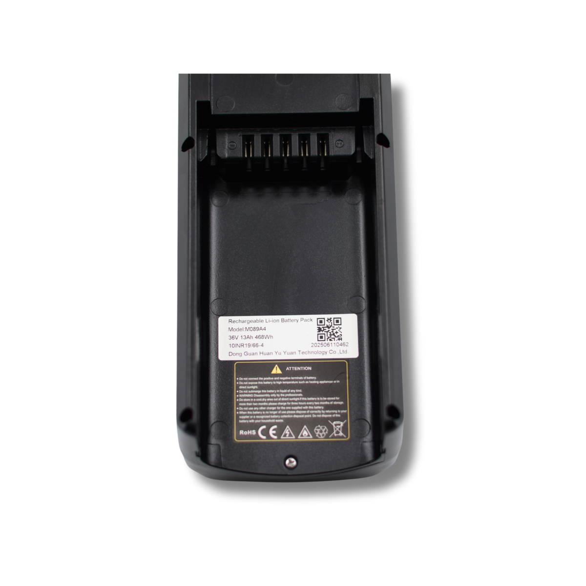 Ouxi V8 Ultra Mini accu 36V 10,4Ah onderkant met aansluiting