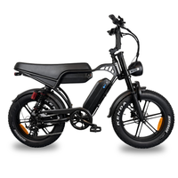 QMWheel V29 Pro Dubbele Accu fatbike in zwart, volledig zijaanzicht met lang zadel, accu in het frame en Kenda banden
